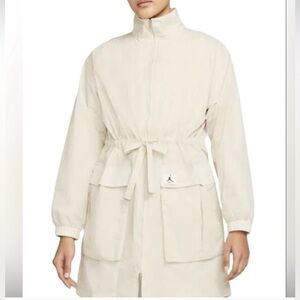Nike Air Jordan Utility Jacket Cream Beige Cinch Waist Womens XS Athleisure